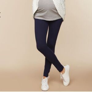 Maternity Leggings Navy Full length Size XS Tan Secret fit Belly Panel‎